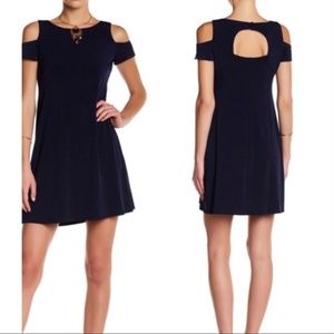Eliza J Cold Shoulder Swing Dress